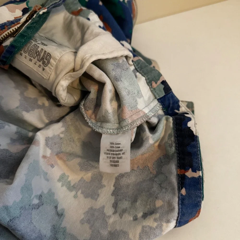 Gymboree Boys Sz Sm 5-6 Multicolor Camo Hooded Canvas Jacket 100% Cotton
